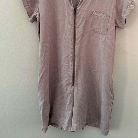 SMASH+TESS Shorty Zip Up Overall Barely Blush Pink Jumpsuit - Picture 4 of 6